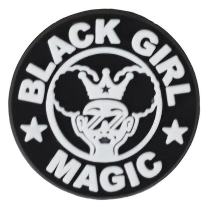 BLACK GIRL MAGIC round badge sign logo shoe charm BC