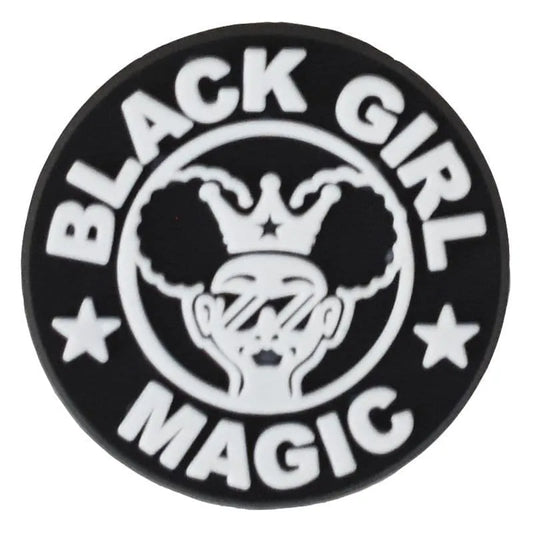 BLACK GIRL MAGIC round badge sign logo shoe charm BC