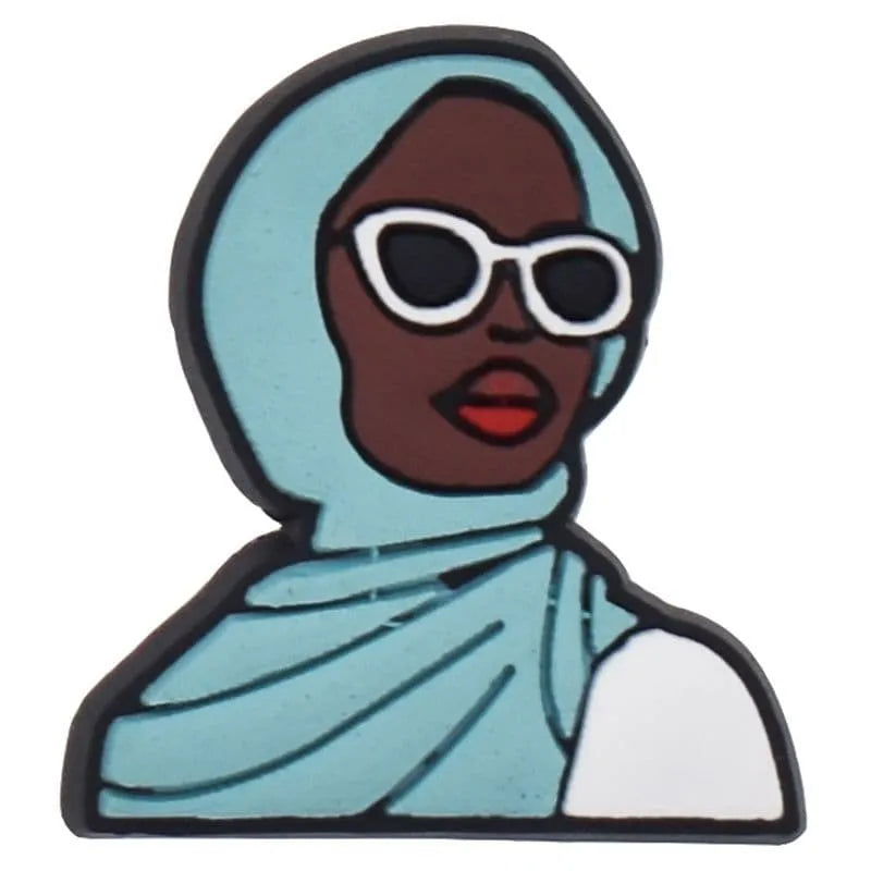 Lady in a headscarf shoe charm BC