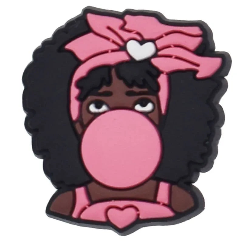 Bubble gum girl shoe charm BC