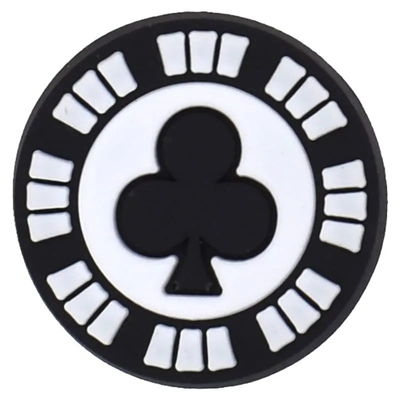 Casino chip Spades black shoe charm BC