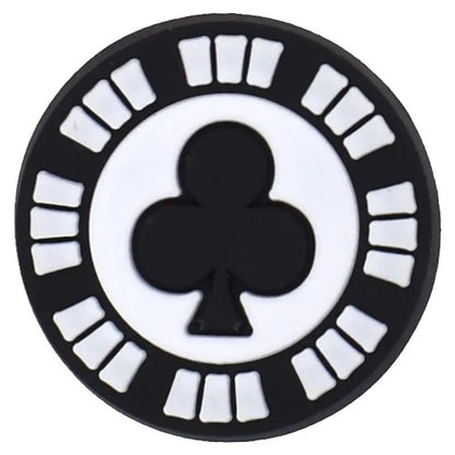 Casino chip Spades black shoe charm BC