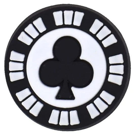 Casino chip Spades black shoe charm BC