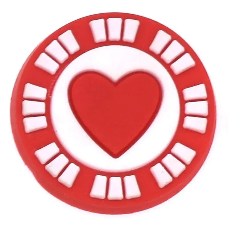 Casino chip Hearts red shoe charm BC