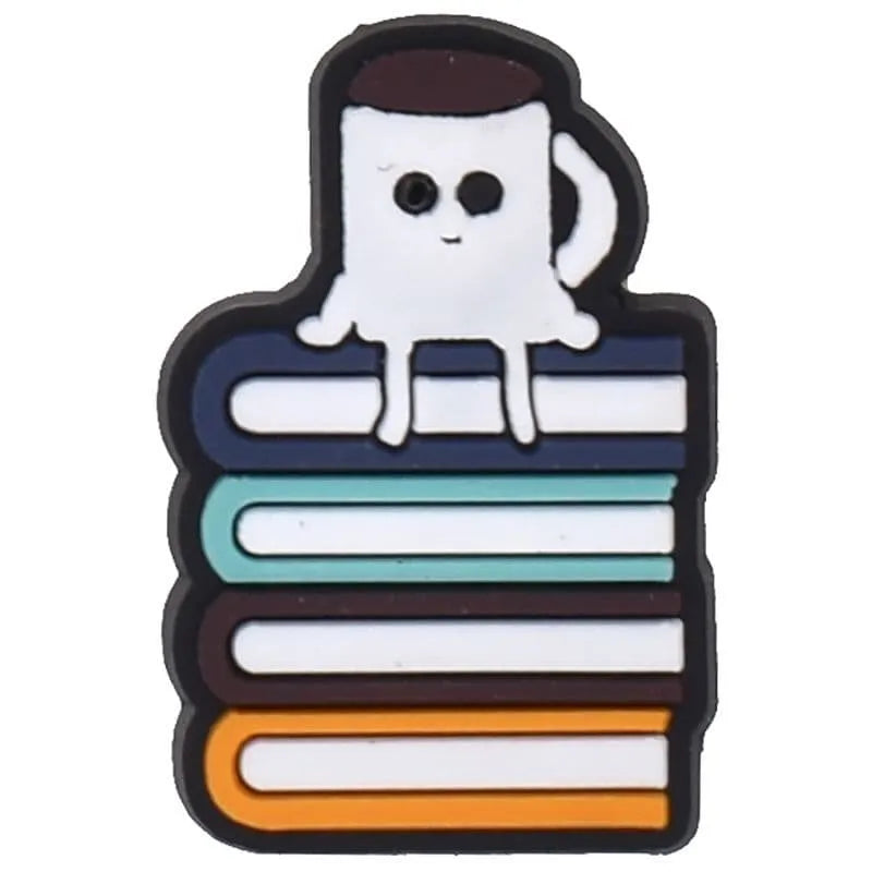 Book pile shoe charm BC