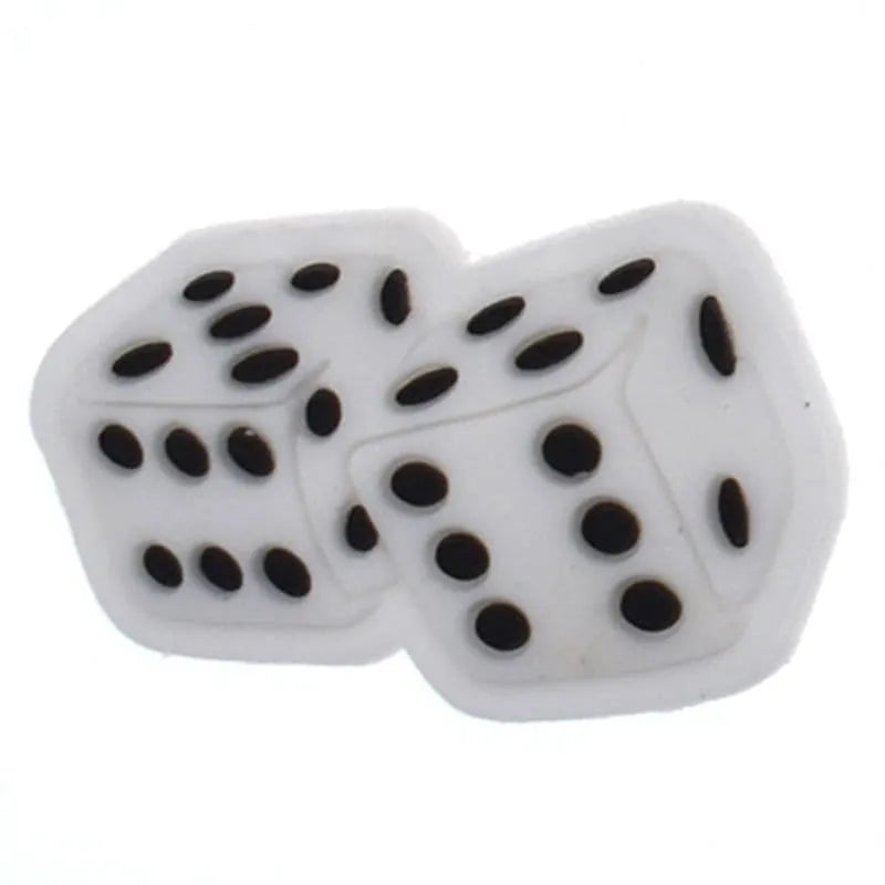 Dice white shoe charm BC