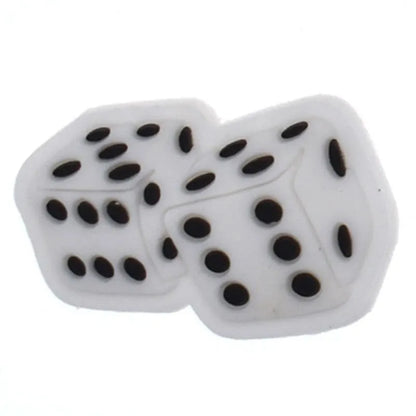 Dice white shoe charm BC