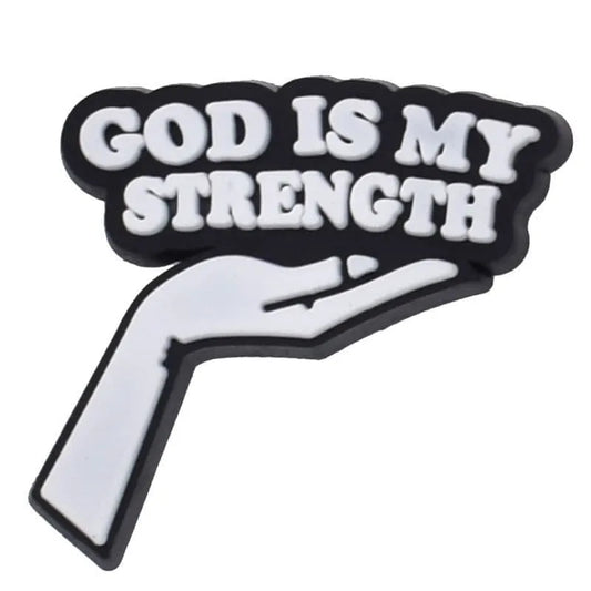 GOD IS MY STRENGTH hand shoe charm BC