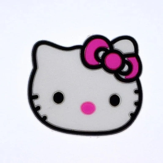 Miss Kitty - Face with pink open ribbon shoe charm BC