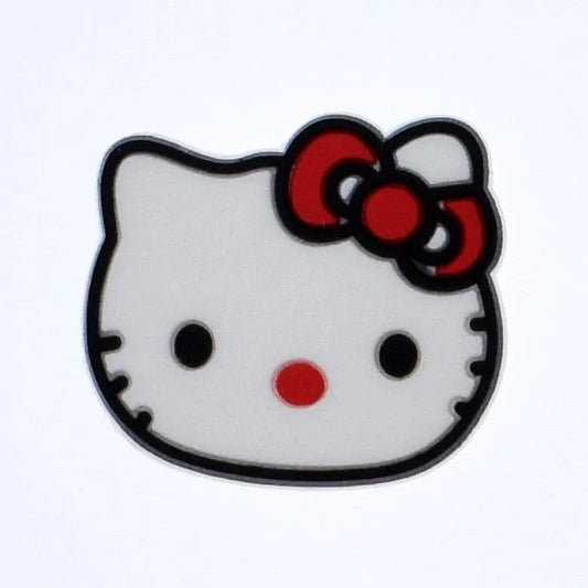 Miss Kitty - Face with red open ribbon shoe charm BC