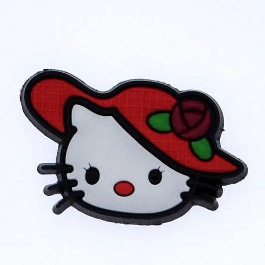 Miss Kitty - Face with red hat shoe charm BC
