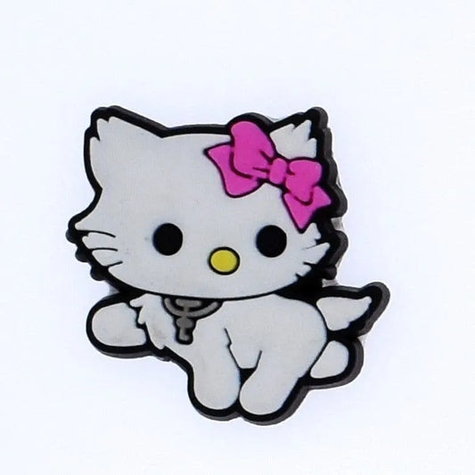 Miss Kitty - Walking Kitty with red ribbon shoe charm BC