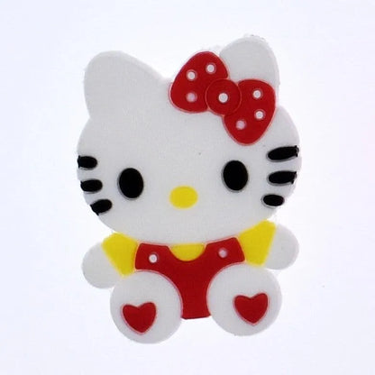 Miss Kitty - Sitting Kitty with red spot ribbon shoe charm BC