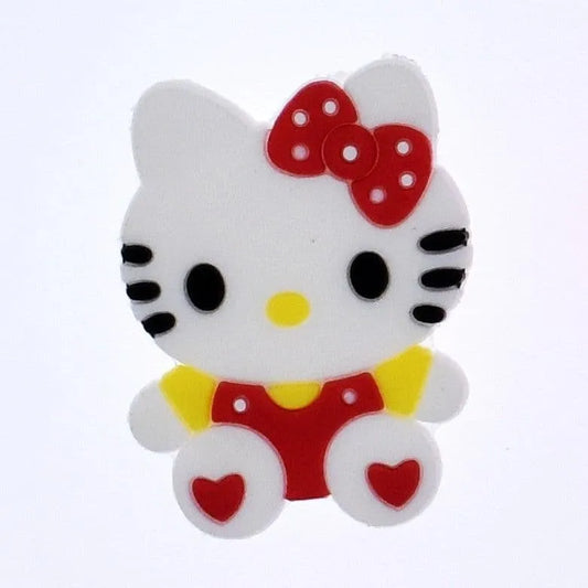 Miss Kitty - Sitting Kitty with red spot ribbon shoe charm BC