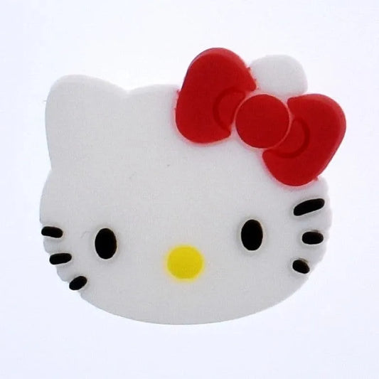 Miss Kitty - Face with red ribbon shoe charm BC
