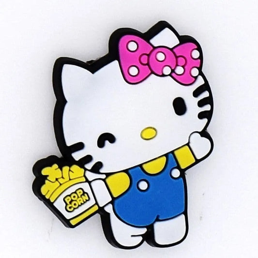Miss Kitty - POP CORN Kitty pink spot ribbon shoe charm BC