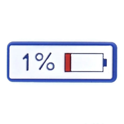 Flat battery 1% shoe charm BC