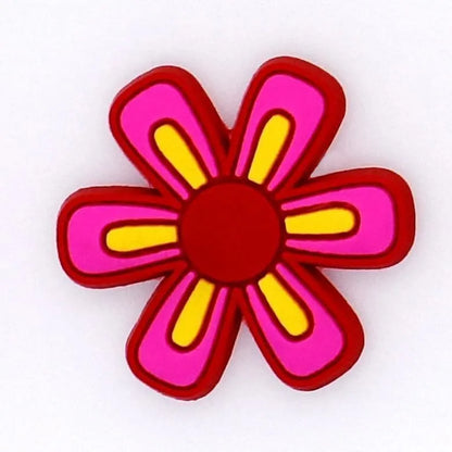 Dark pink/pink/yellow petals shoe charm BC