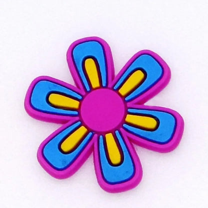 Flower - Pink/blue/yellow petals shoe charm BC
