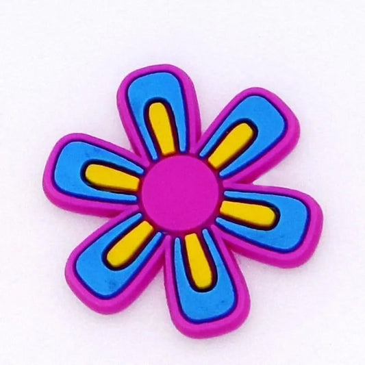 Flower - Pink/blue/yellow petals shoe charm BC
