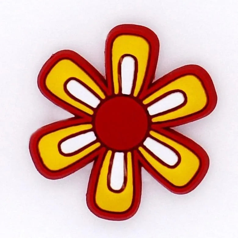 Flower - Red/yellow/white petals shoe charm BC
