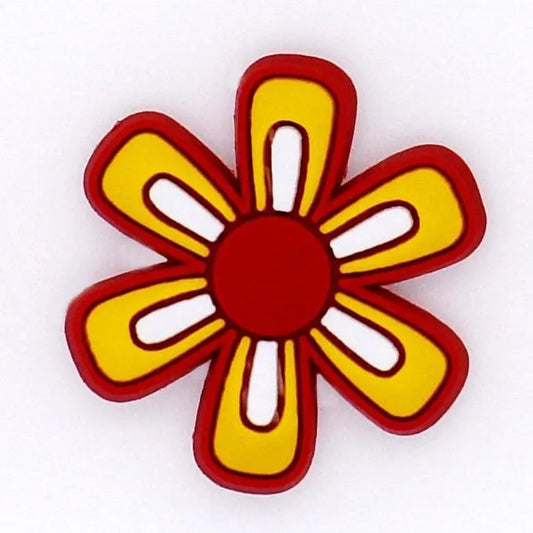 Flower - Red/yellow/white petals shoe charm BC