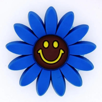 Blue/black smiley shoe charm BC