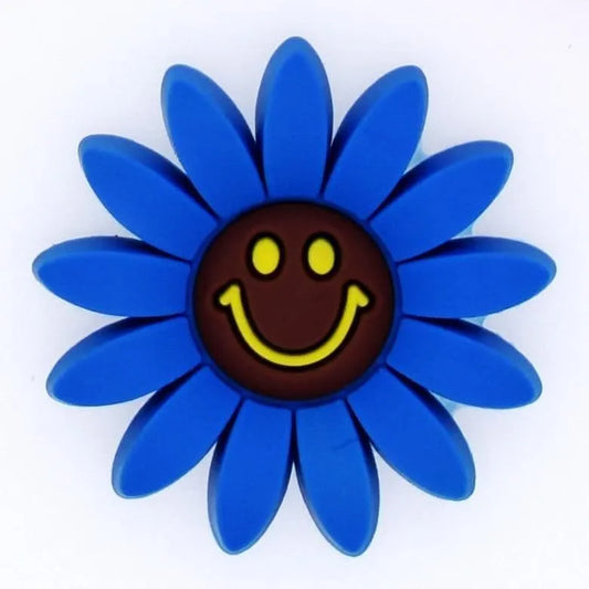Blue/black smiley shoe charm BC