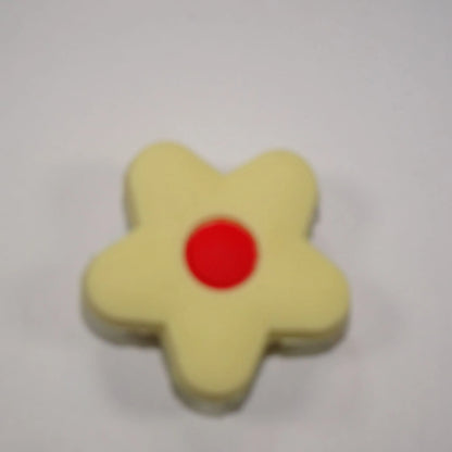 Flower - Yellow/red star petals shoe charm BC