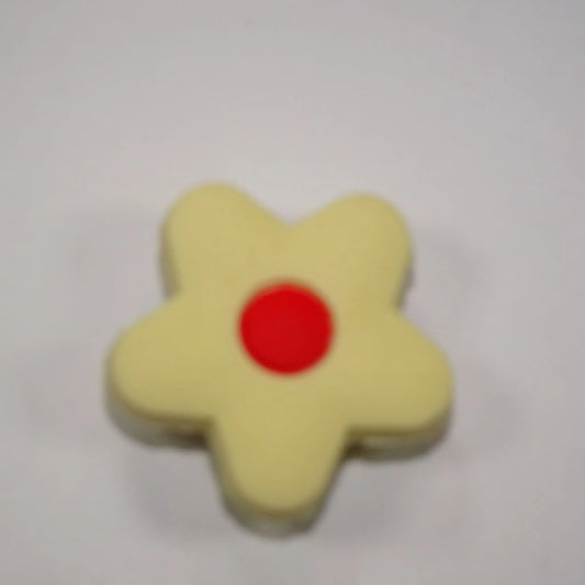 Flower - Yellow/red star petals shoe charm BC