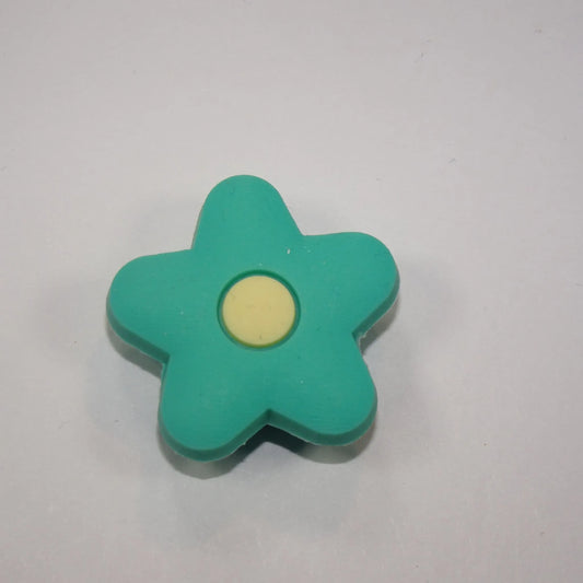 Green/yellow star petals shoe charm BC