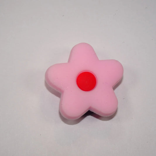 Shoe charm - Pink/red star petals BC
