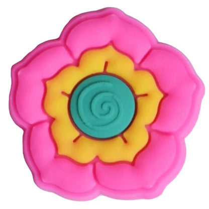 Flower - Pink/yellow/blue rose shoe charm BC