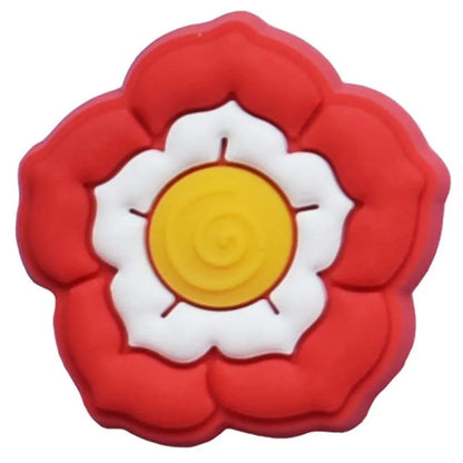 Flower - Red/white/yellow rose shoe charm BC