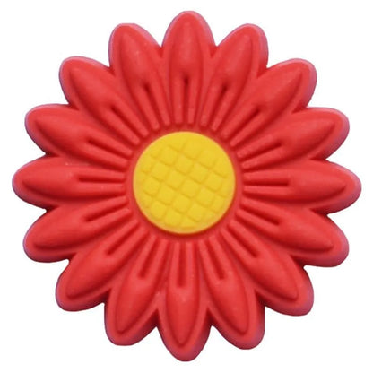 Flower - Red/yellow multipetal daisey shoe charm BC