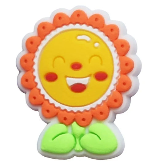 Orange/yellow smiley plant shoe charm BC