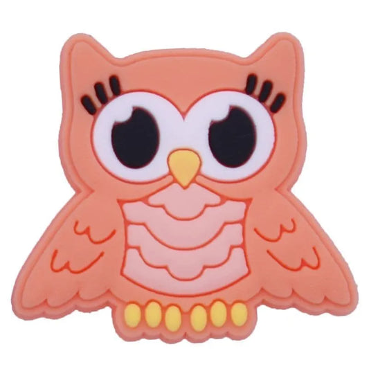 Owl big eyes orange shoe charm BC