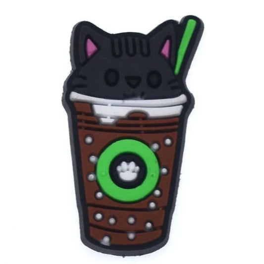Catpuccino coffee black shoe charm BC