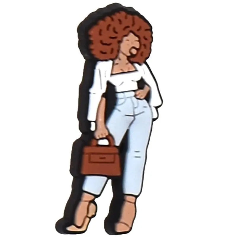 Off to work girl shoe charm BC