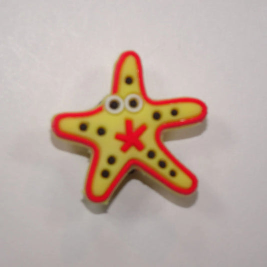 Starfish red/yellow shoe charm BC