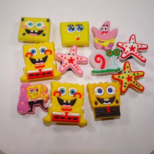 11 Sponge Bobs cartoon characters assorted shoe charm BC