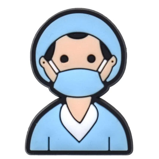 Senior Nurse With Mask Shoe Charm BC