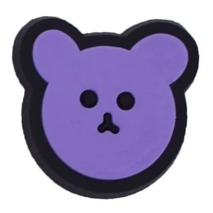 Purple Teddy Face shoe charm BC