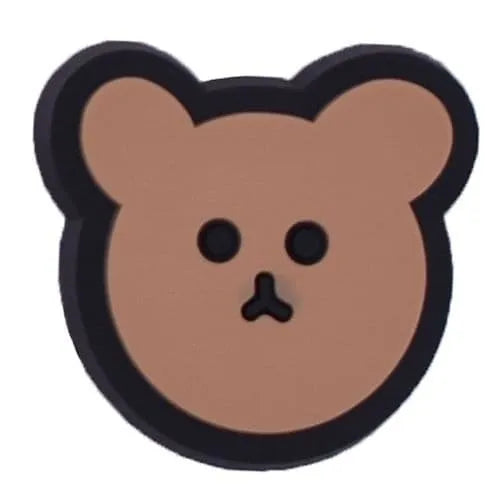 Brown Teddy Face shoe charm BC