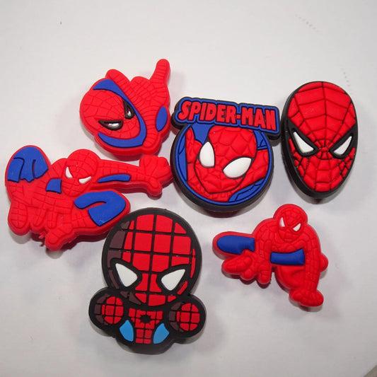 6 Spiderman assorted shoe charm BC