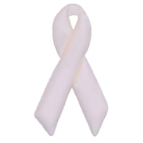 Lung cancer white ribbon shoe charm BC