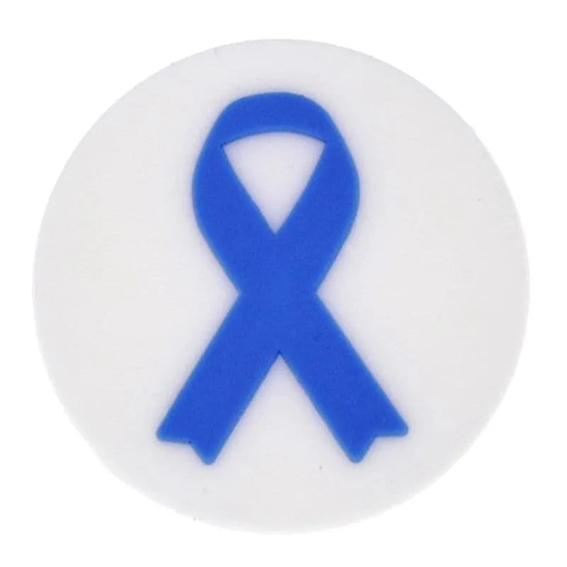 Colon cancer dark blue badge shoe charm BC