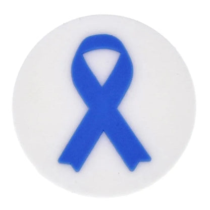 Colon cancer dark blue badge shoe charm BC