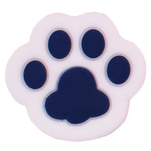 Dark Blue on White Shaped Paw Print Large shoe charm BC