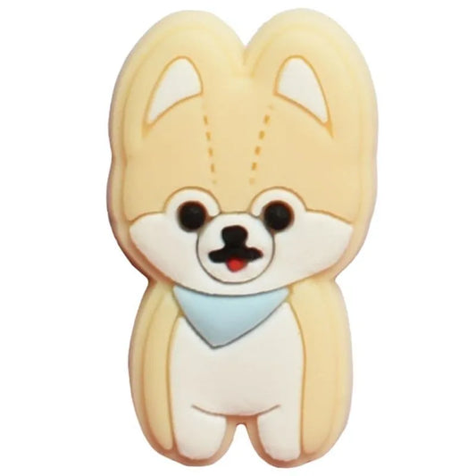 Light cream puppy shoe charm BC